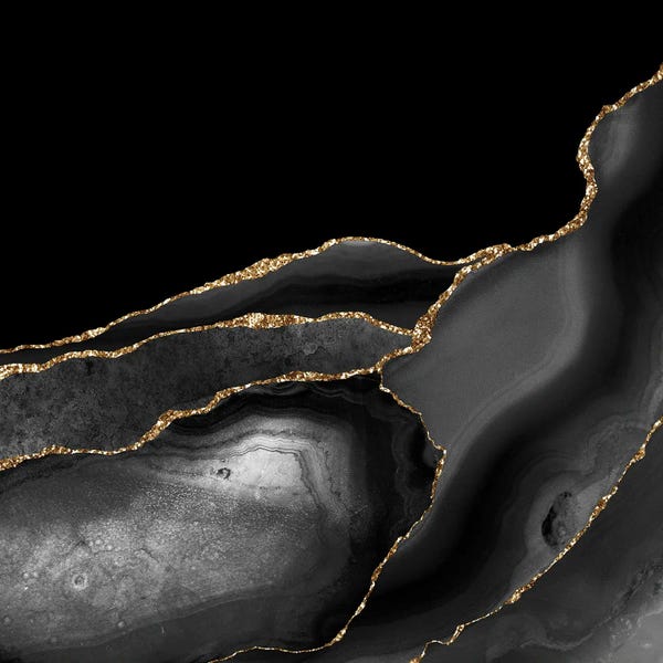 Aloke Design: Black Gold Agate Texture IV by Aloke Design