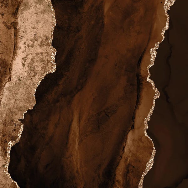 Aloke Design: Brown Gold Agate Texture I by Aloke Design