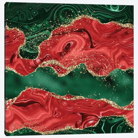 Christmas Glitter Agate Texture I Canvas Print #AKD196} by Aloke Design Canvas Art Print