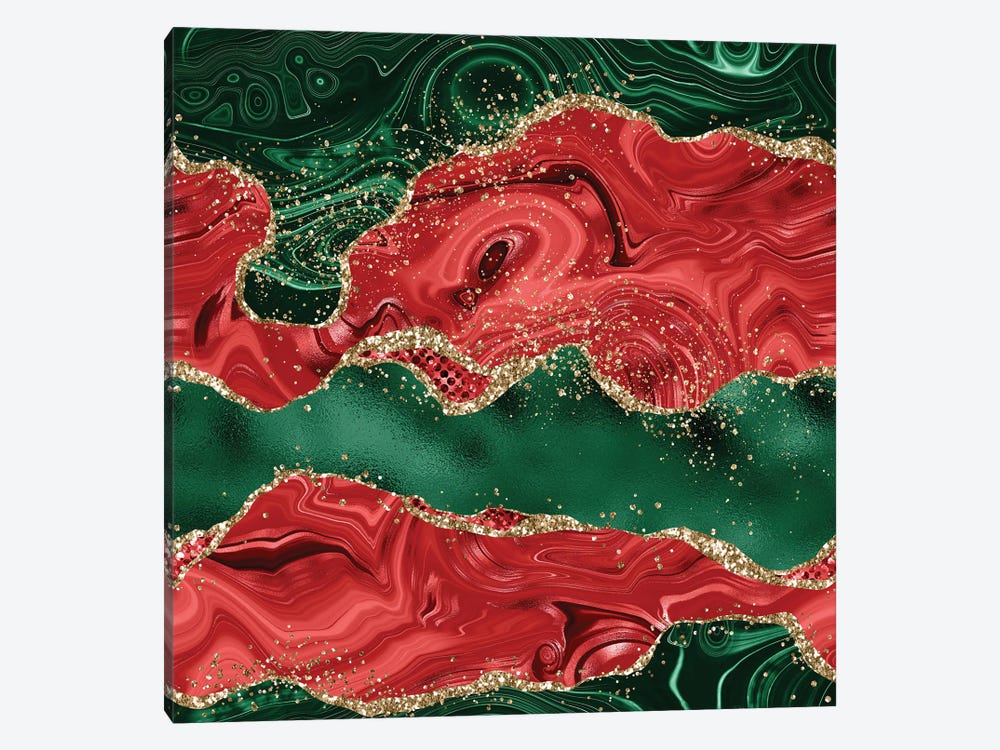 Christmas Glitter Agate Texture I by Aloke Design 1-piece Canvas Art