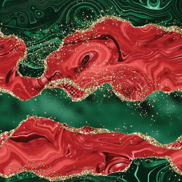 Seasonal Glam: Christmas Glitter Agate Texture I by Aloke Design