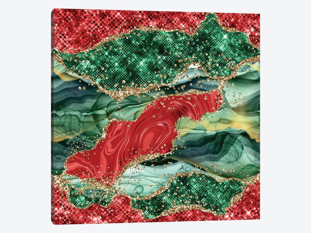 Christmas Glitter Agate Texture III by Aloke Design 1-piece Canvas Art