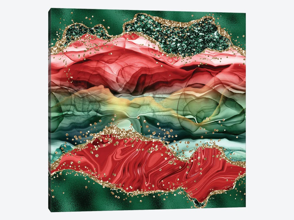 Christmas Glitter Agate Texture IV by Aloke Design 1-piece Art Print