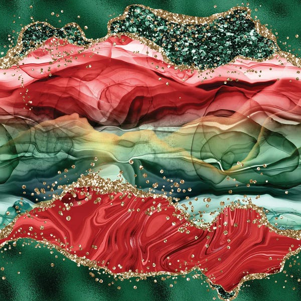 Aloke Design: Christmas Glitter Agate Texture IV by Aloke Design
