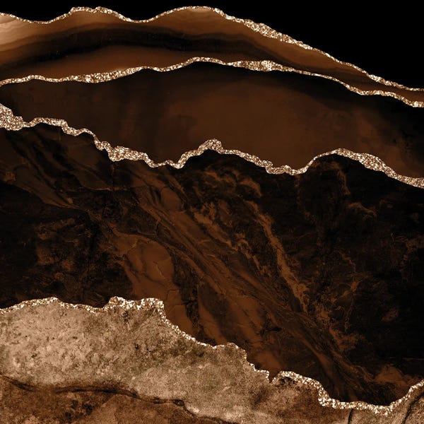 Aloke Design: Brown Gold Agate Texture II by Aloke Design
