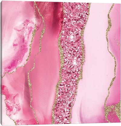 Agate Glitter Dazzle Texture V Canvas Art Print - Barbiecore