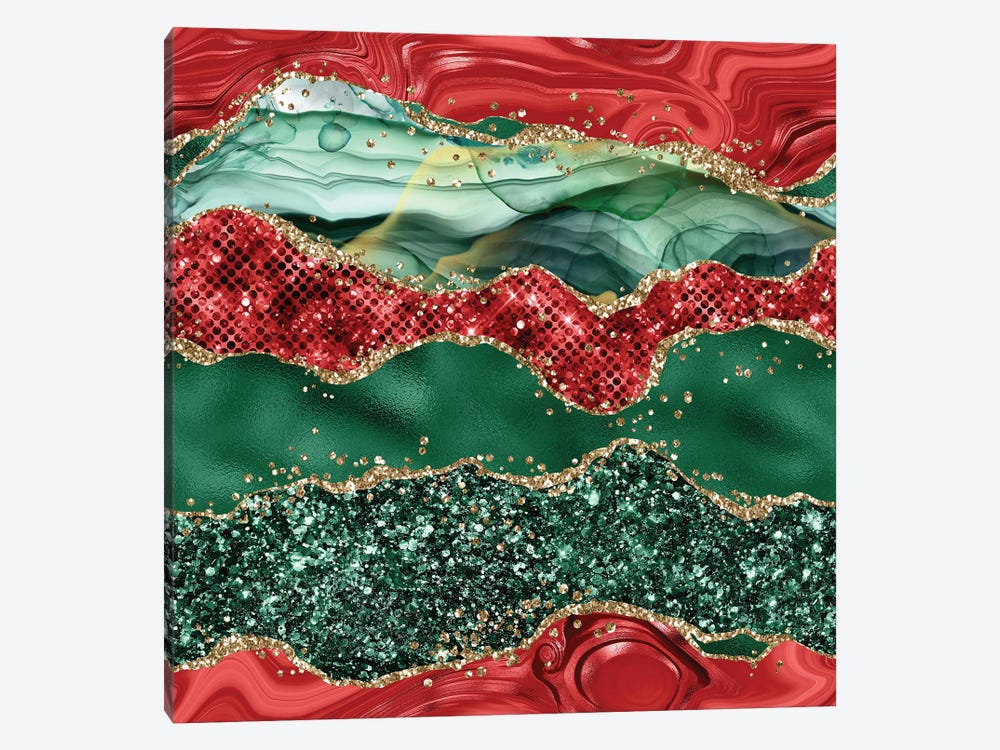 Christmas Glitter Agate Texture V by Aloke Design 1-piece Canvas Art Print
