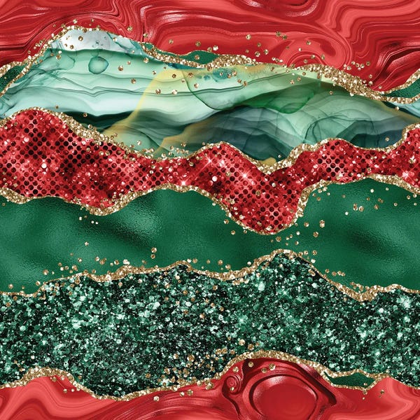 Seasonal Glam: Christmas Glitter Agate Texture V by Aloke Design