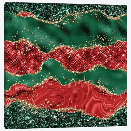 Christmas Glitter Agate Texture VI Canvas Print #AKD201} by Aloke Design Canvas Artwork
