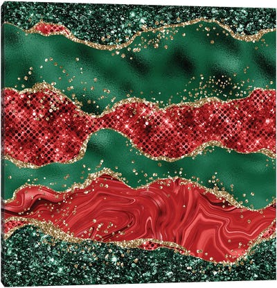 Christmas Glitter Agate Texture VI Canvas Art Print - Aloke Design