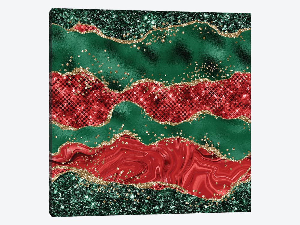 Christmas Glitter Agate Texture VI by Aloke Design 1-piece Canvas Art