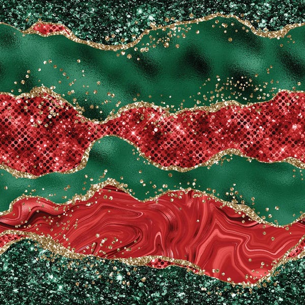 Seasonal Glam: Christmas Glitter Agate Texture VI by Aloke Design