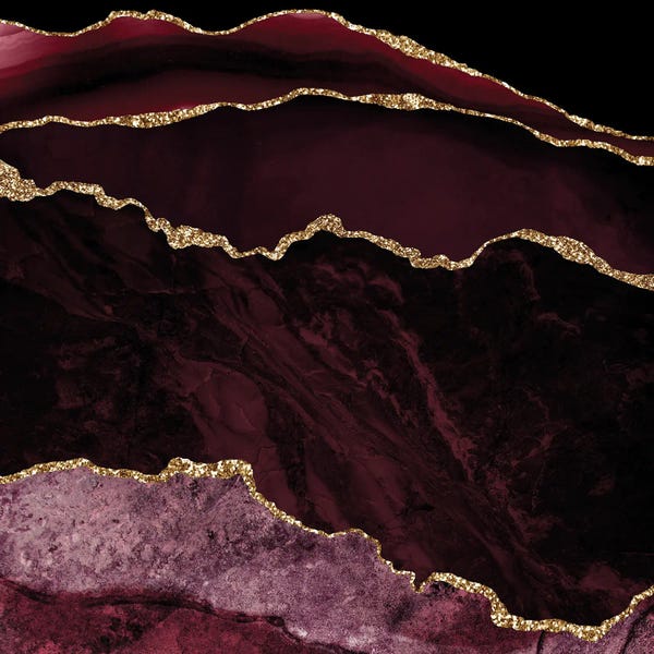 Refreshing Workspace: Burgundy Gold Agate Texture II by Aloke Design