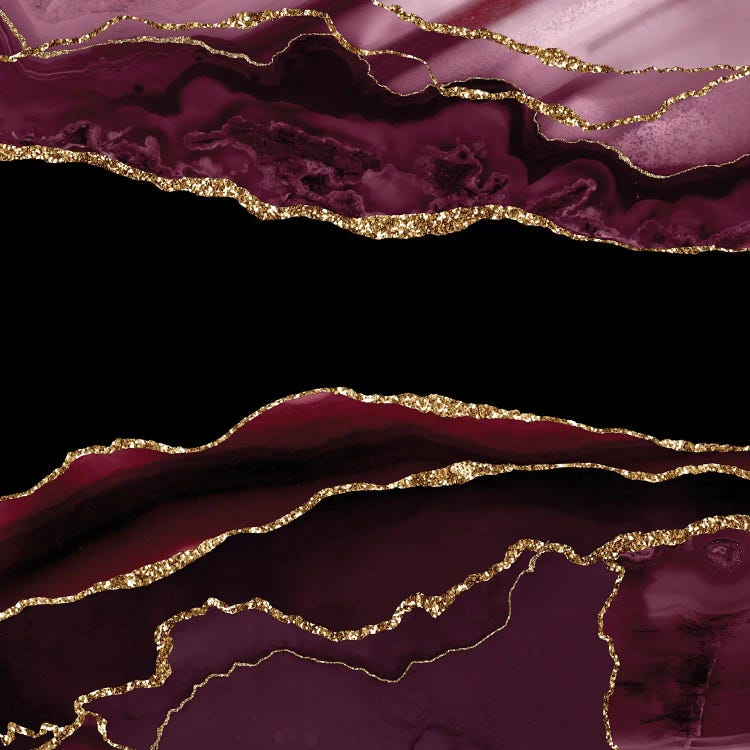 Burgundy Gold Agate Texture XI