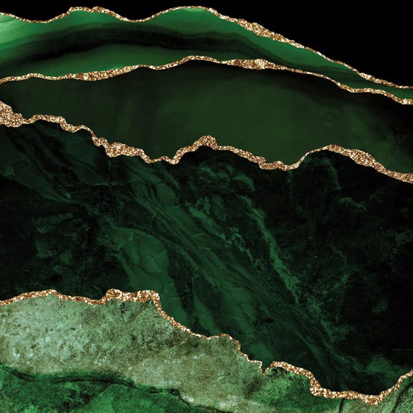 Aloke Design: Green Gold Agate Texture II by Aloke Design
