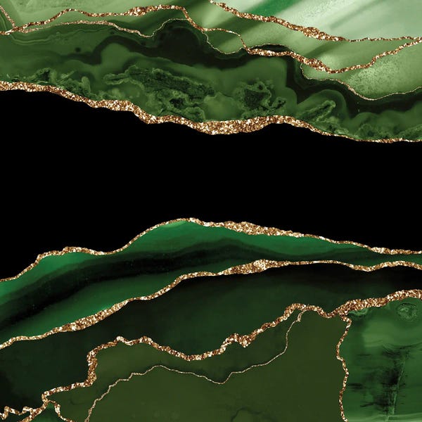 Refreshing Workspace: Green Gold Agate Texture XI by Aloke Design