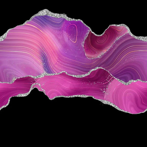 Aloke Design: Magenta Silver Agate Texture IV by Aloke Design