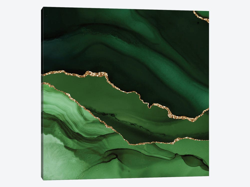 Green Gold Agate Texture XII by Aloke Design 1-piece Art Print