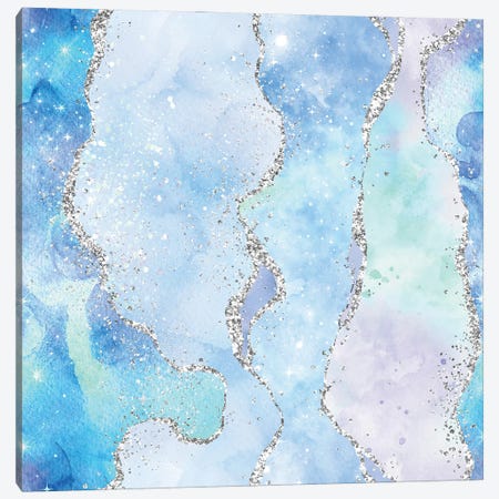 Ocean Glitter Agate Texture I Canvas Print #AKD30} by Aloke Design Canvas Print