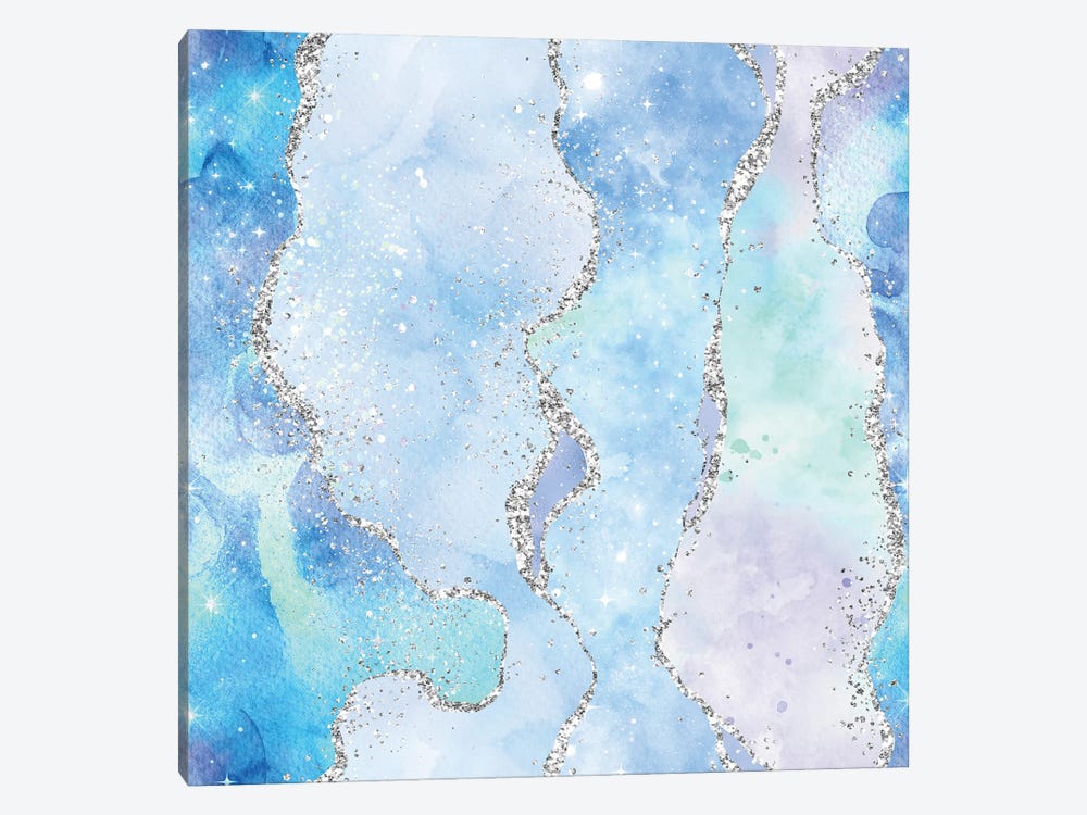 Ocean Glitter Agate Texture I by Aloke Design 1-piece Art Print
