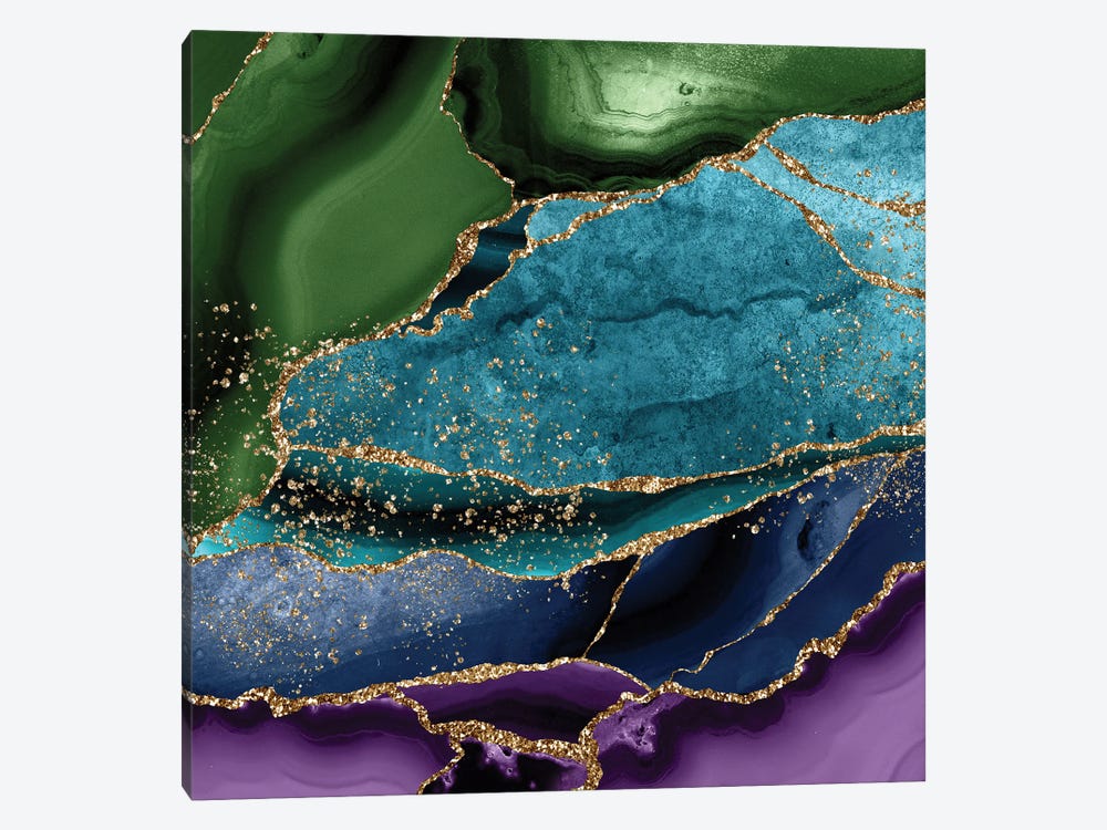 Peacock Agate Texture I by Aloke Design 1-piece Canvas Wall Art