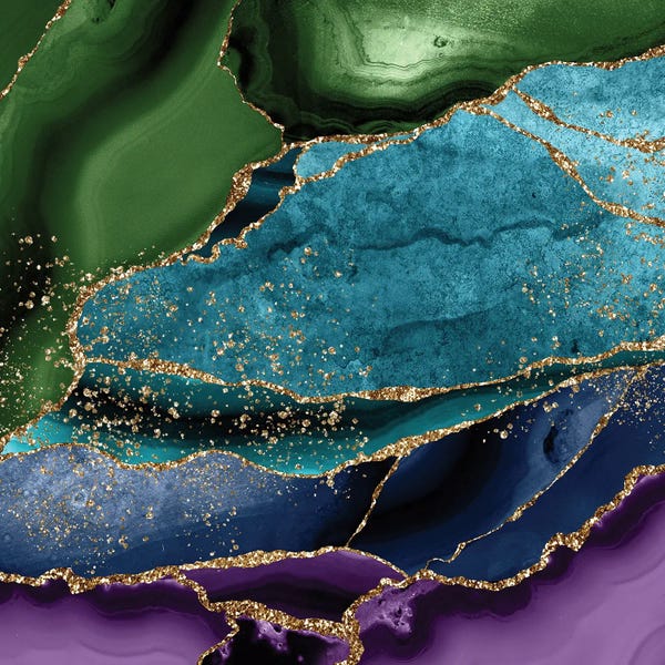 Jewel Tone Abstracts: Peacock Agate Texture I by Aloke Design