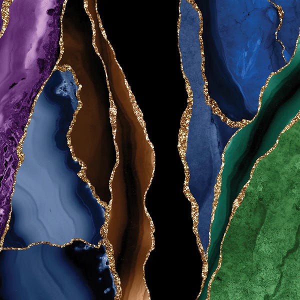 Jewel Tone Abstracts: Peacock Agate Texture XI by Aloke Design