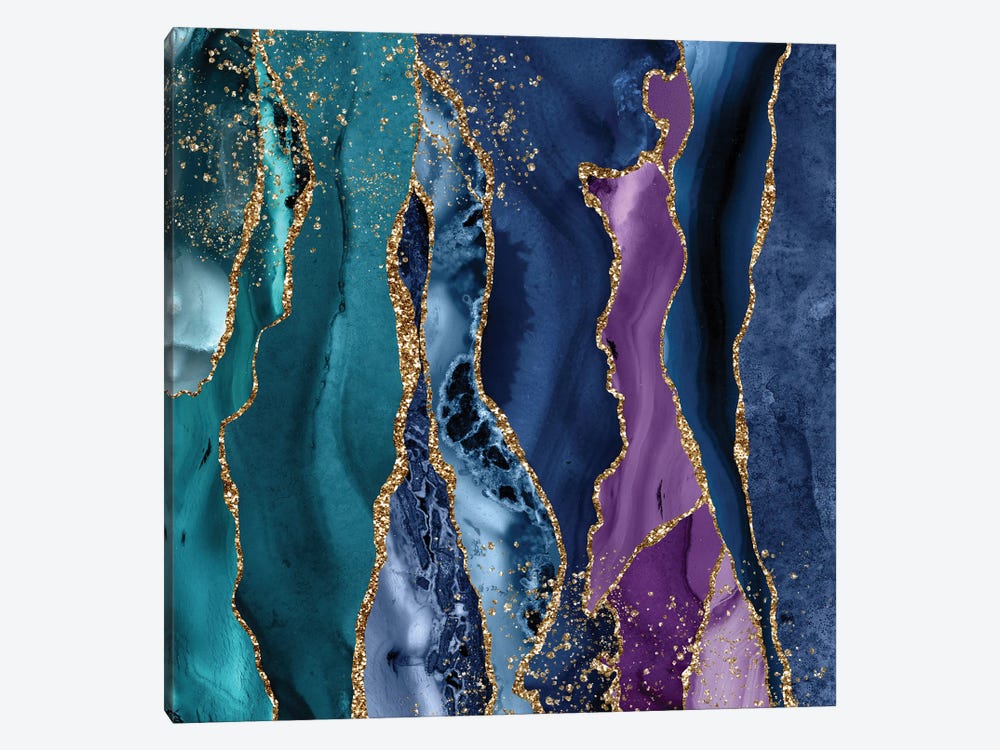 Peacock Agate Texture XII by Aloke Design 1-piece Canvas Artwork