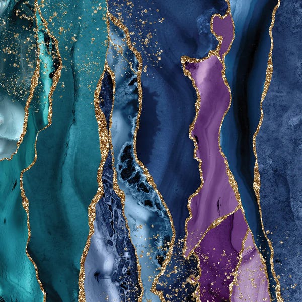 Jewel Tone Abstracts: Peacock Agate Texture XII by Aloke Design