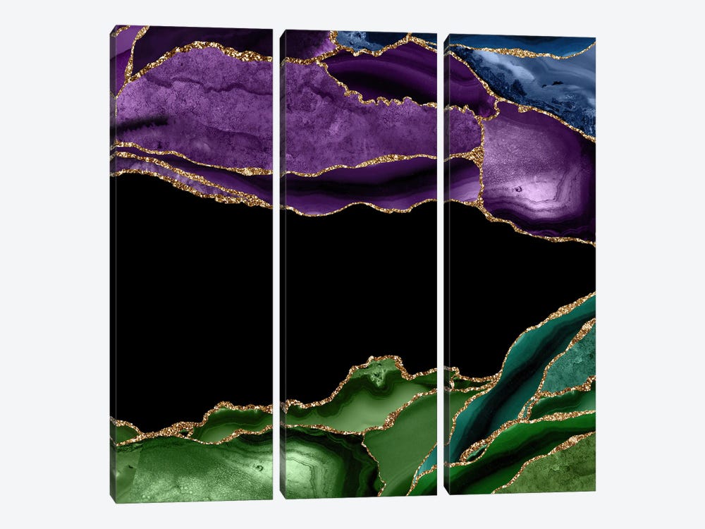 Peacock Agate Texture V by Aloke Design 3-piece Canvas Art