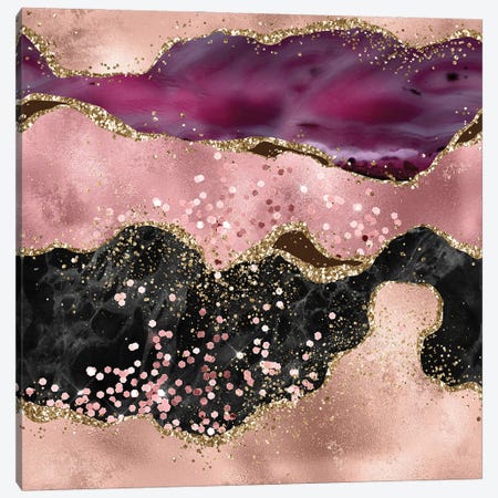 Pink Glitter Agate Texture II Canvas Print #AKD38} by Aloke Design Canvas Print