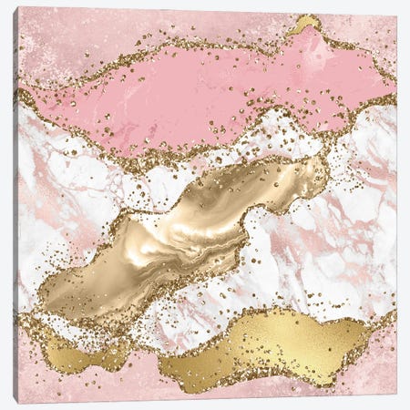 Pink Glitter Agate Texture III Canvas Print #AKD39} by Aloke Design Canvas Print