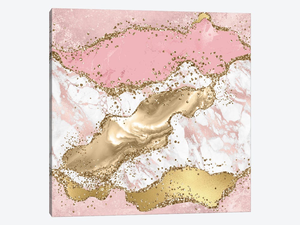 Pink Glitter Agate Texture III by Aloke Design 1-piece Canvas Art