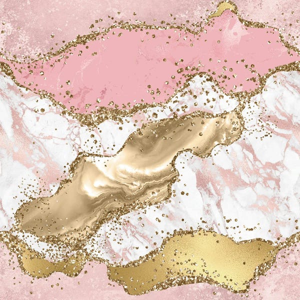 Kids Art Girls: Pink Glitter Agate Texture III by Aloke Design