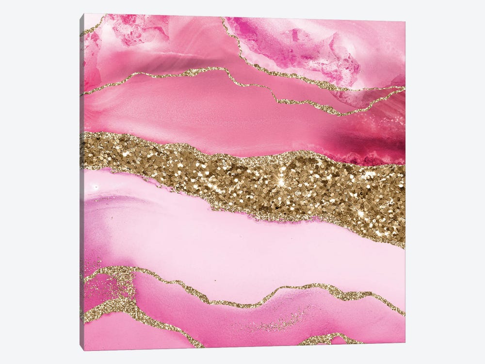 Agate Glitter Dazzle Texture XIV by Aloke Design 1-piece Canvas Art Print