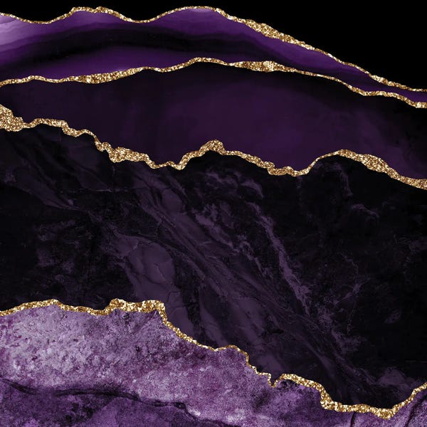 Agates, Geodes & Minerals: Purple Gold Agate Texture II by Aloke Design