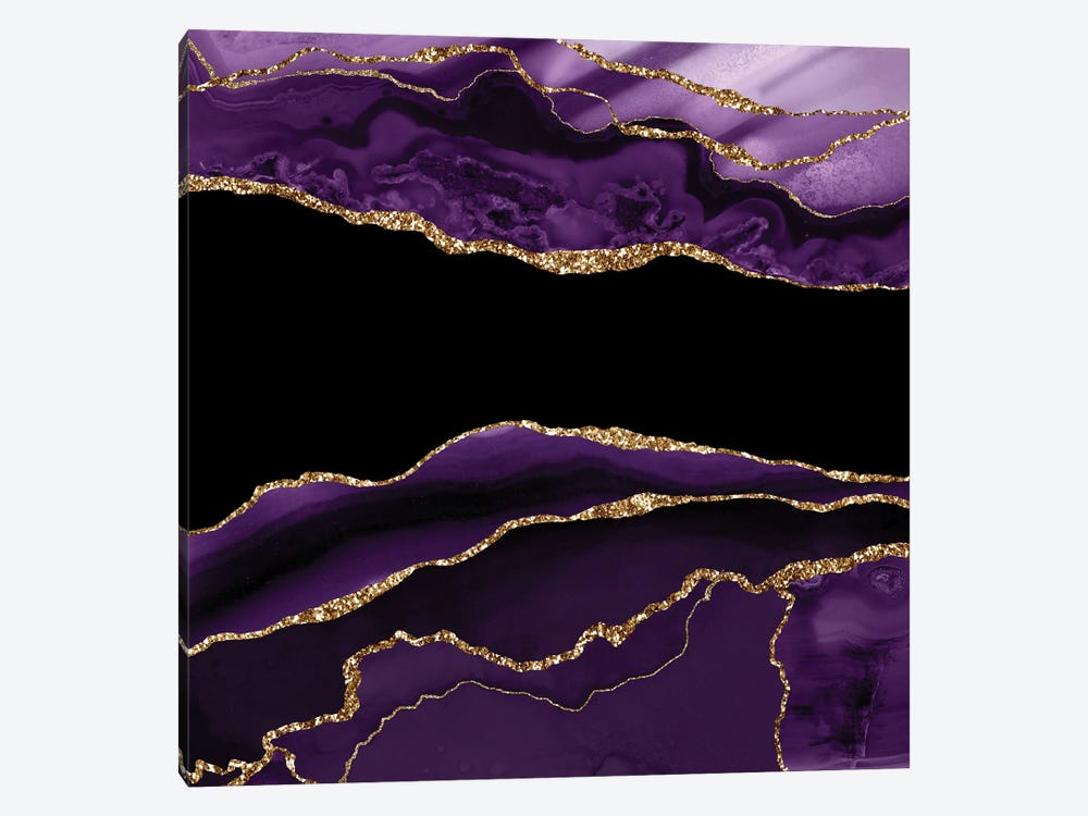 Purple Gold Agate Texture XI by Aloke Design 1-piece Canvas Art Print