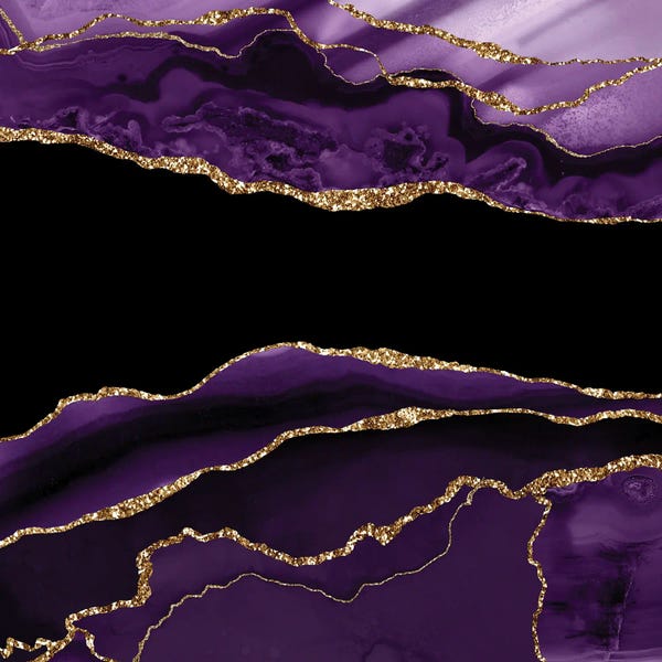 Agates, Geodes & Minerals: Purple Gold Agate Texture XI by Aloke Design