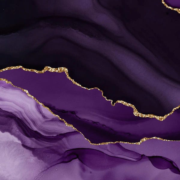 Aloke Design: Purple Gold Agate Texture XII by Aloke Design