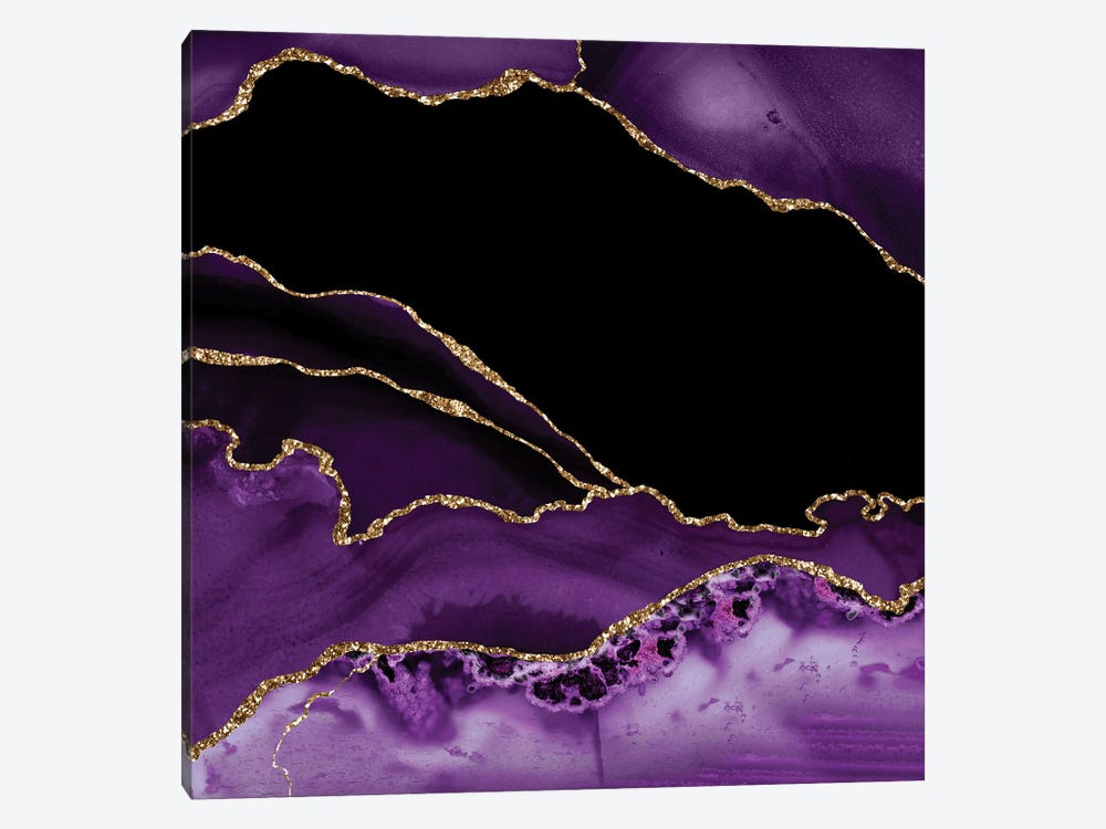 Purple Gold Agate Texture XIV by Aloke Design 1-piece Canvas Artwork