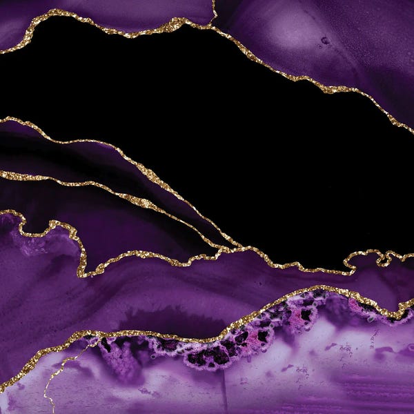 Agates, Geodes & Minerals: Purple Gold Agate Texture XIV by Aloke Design