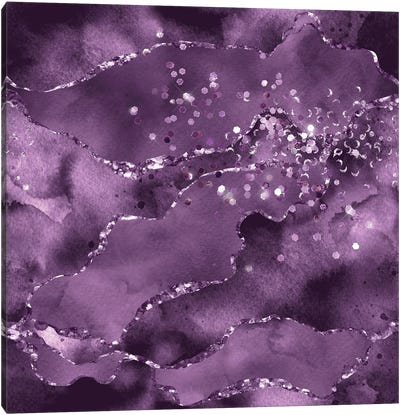 Purple Starry Agate Texture III Canvas Art Print - Purple Art