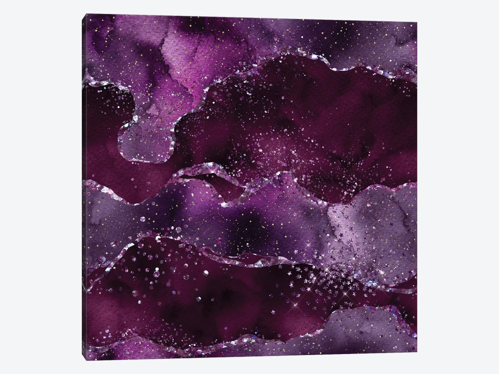 Purple Starry Agate Texture VI by Aloke Design 1-piece Canvas Wall Art
