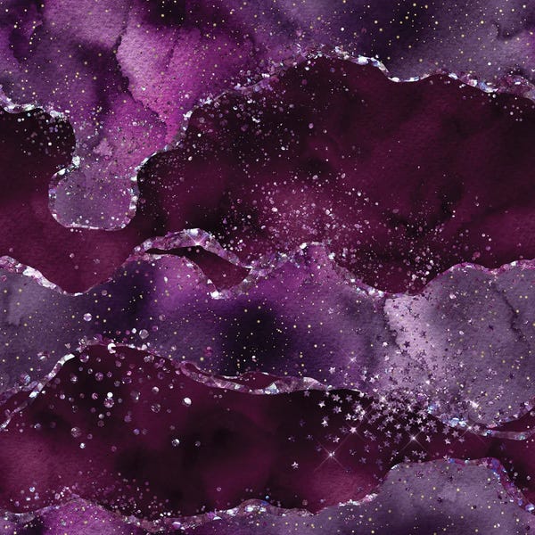 Agates, Geodes & Minerals: Purple Starry Agate Texture VI by Aloke Design