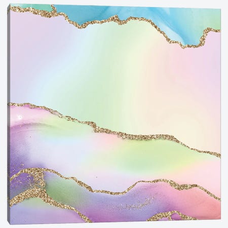 Rainbow Agate Texture II Canvas Print #AKD45} by Aloke Design Art Print