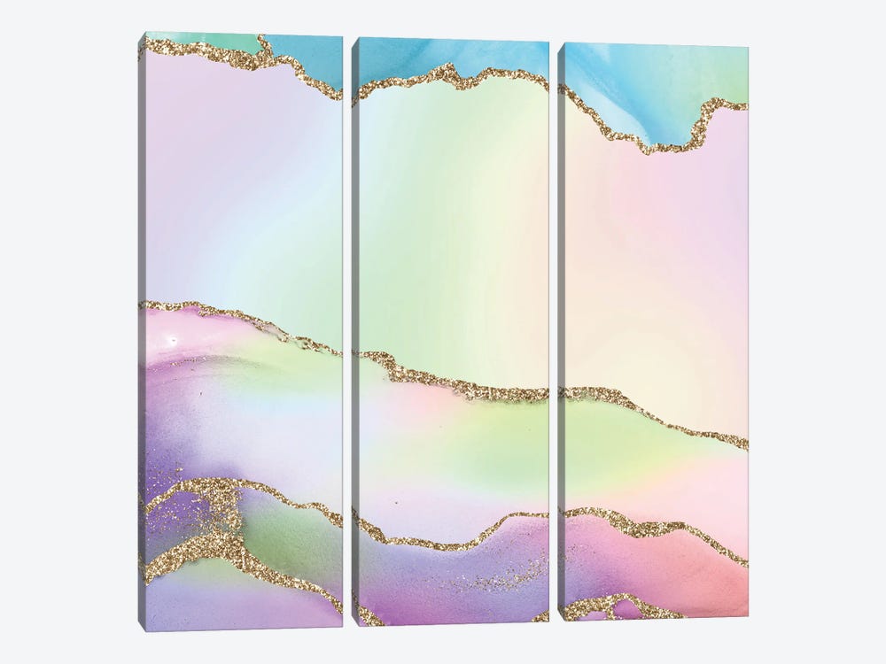 Rainbow Agate Texture II by Aloke Design 3-piece Canvas Art Print
