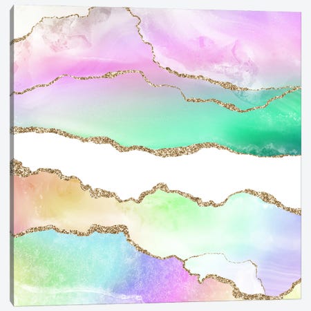 Rainbow Agate Texture VII Canvas Print #AKD466} by Aloke Design Art Print
