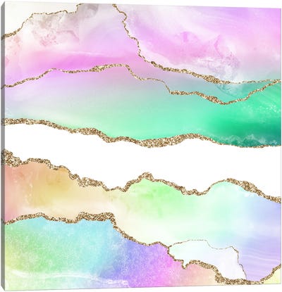 Rainbow Agate Texture VII Canvas Art Print - Agate, Geode & Mineral Art