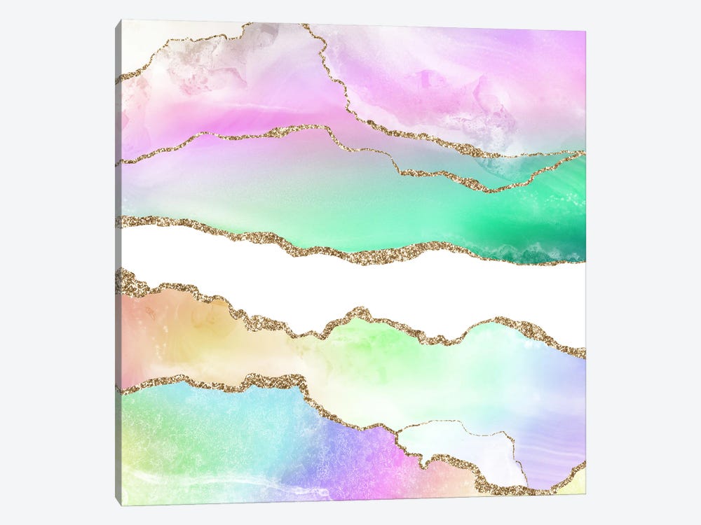 Rainbow Agate Texture VII by Aloke Design 1-piece Canvas Art Print