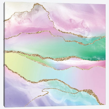Rainbow Agate Texture III Canvas Print #AKD46} by Aloke Design Canvas Art Print